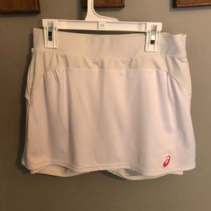 adorable white asics tennis skirt